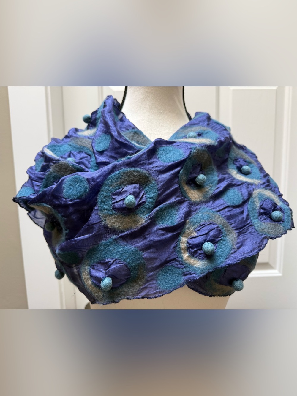 NATIVE NEEDLE Silk & Wool one of a kind scarf